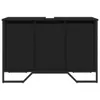 A black cabinet with three doors on a white background. Anteprima dell’immagine prodotto