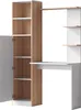 A white and wood desk with shelves and a cabinet. Podgląd zdjęcia produktu
