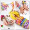 A collage of images showing loom bands being used to create bracelets and other crafts. Náhled obrázku produktu