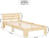 Posteľ z masívu 90x200 cm prírodná borovica - posteľ s Náhľad obrázku produktu 5