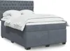 vidaXL Postel Boxspring s matrací Dark Grey 160x200 cm Náhled obrázku produktu 2