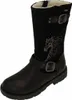 A single black winter boot with a horse design made of rhinestones. Voir les images du produit