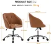 Two views of a brown office chair with dimensions and weight capacity indicated. Produktbild-Vorschau