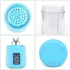 A collage of four close-up images showing different parts of a portable blender. Produktbild-Vorschau