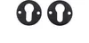 Two black keyhole escutcheons on a white background. Produktbild-Vorschau