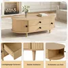 MODFU Couchtisch Rund,Wohnzimmertisch mit 2 Schubladen und Produktbild-Vorschau 6
