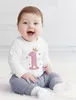 Baby Langarm-Shirt 1. Geburtstag Zahl 1 bzw. 2 mit Krone Produktbild-Vorschau 4