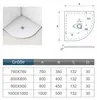 Duschspa 80x80x3cm Viertelkreis Duschwanne Weiß Produktbild-Vorschau 6
