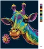 Zuty - Malen nach Zahlen - BUNTE GIRAFFE MIT BLUME, 40x50 Produktbild-Vorschau 3