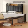 A split image showing a bed frame with storage features and underbed storage. Náhľad obrázku produktu