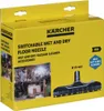 The image shows the front of a yellow cardboard box for a Kärcher switchable wet and dry floor nozzle. The box features product images, branding, and descriptive text. Anteprima dell’immagine prodotto