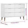 vidaXL Armoire à tiroirs MOLDE Blanc 113x40x80 cm Pin Voir les images du produit 10