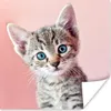MuchoWow® Poster Kätzchen - Blau - Rosa 100x100 cm - Produktbild-Vorschau 1