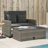 vidaXL Sofa ogrodowa z poduszkami 2-osobowa brązowa z Podgląd zdjęcia produktu 8