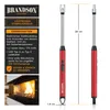 A product image showing an electric lighter with its features and dimensions, alongside a picture of a fireplace. Anteprima dell’immagine prodotto