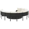 vidaXL Gartensofa mit Kissen Rund Schwarz Poly-Rattan Produktbild-Vorschau 5