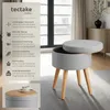 tectake® Sitzhocker mit Stauraum Yara in Leinenoptik Produktbild-Vorschau 2