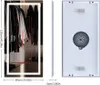 A product image showing a mirror with dimensions and a view of its back. Podgląd zdjęcia produktu