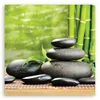 Leinwandbild Zen-Steine-Blätter 60x60 Feeby Grün bild für Produktbild-Vorschau 3
