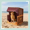 Fauteuil de plage pour chien Relaxdays, en rotin, avec Voir les images du produit 3