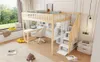 Lit mezzanine 140 x 200 cm en pin, structure en bois avec Voir les images du produit 18