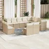 vidaXL 12-tlg. Garten-Sofagarnitur mit Kissen Beige Poly Produktbild-Vorschau 2