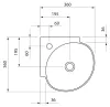 ECKERT keramische wastafel, 36x36 cm, wit Productafbeelding-voorbeeld 4