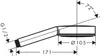 A technical drawing of a shower head with dimensions and angles indicated. Anteprima dell’immagine prodotto