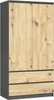 BDW, Kleiderschrank 2 Türen, 2 Schubladen, 180x90x51 cm, Produktbild-Vorschau 2