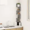 A corner shelf unit with various items displayed on it, next to a kitchen sink. Náhľad obrázku produktu