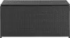 A black poly rattan garden box is shown from the front. Náhled obrázku produktu