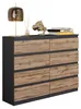 Commode gris anthracite / chêne Wotan à 8 tiroirs – Buffet Voir les images du produit 1
