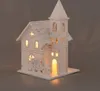 Dřevěný kostelík bílý s LED 13x8 cm Náhled obrázku produktu 7