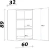 Flex Well Hängeschrank Cara BxTxH 60 x 32 x 89 cm eiche Produktbild-Vorschau 5