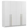 Drehtürenschrank Kleiderschrank Schrank 200 cm Weiß/Weiß Produktbild-Vorschau 5