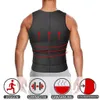 Schwarze Schwitzweste für Männer, von hinten getragen, zeigt das Rückendesign und Funktionen für Joggen, Gymnastik, Wärme und schlanken Bauch Náhľad obrázku produktu