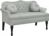 Panca con cuscino in velluto grigio chiaro 120,5x65x75 cm Anteprima dell’immagine prodotto 1