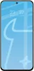 A smartphone screen displaying the time and date, with a stylized graphic overlay. Produktbild-Vorschau