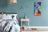 Leinwand Wanduhr Wandkunst Uhr Quarz 30x60 abstrakte bunte Produktbild-Vorschau 4