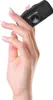 A hand holding a small black electronic device. Produktbild-Vorschau