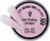 A container of Victoria Vynn Build Gel UV/LED in Soft Pink, with two nail tips showing the color and texture. Anteprima dell’immagine prodotto