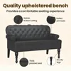 vidaXL Ławka Chesterfield czarna 119,5 x 64,5 x 75 cm Podgląd zdjęcia produktu 6