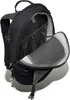 A black backpack with its main compartment open, showing the interior pockets. Voir les images du produit