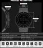Product parameters and features of a smartwatch are displayed with diagrams and text. Produktbild-Vorschau