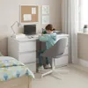 Biurko Komputerowe 120 cm Białe Matowe 6 Szuflad Nowoczesne Podgląd zdjęcia produktu 3