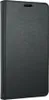 A black leather-look flip case for a smartphone, shown closed and standing upright. Náhled obrázku produktu
