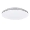 A modern, circular LED ceiling light with a white diffuser and a decorative metallic rim. Podgląd zdjęcia produktu
