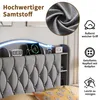 UnboxG Polsterbett 140x190 cm Grau mit LED & Stauraum, Samt Produktbild-Vorschau 4