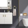 Toilettenpapierhalter, Handtuchring, gebürstetes Gold, Produktbild-Vorschau 2