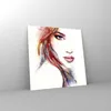 Bilder auf glas - Dame perfekt Kleid Eleganz - 60x60cm - Produktbild-Vorschau 4